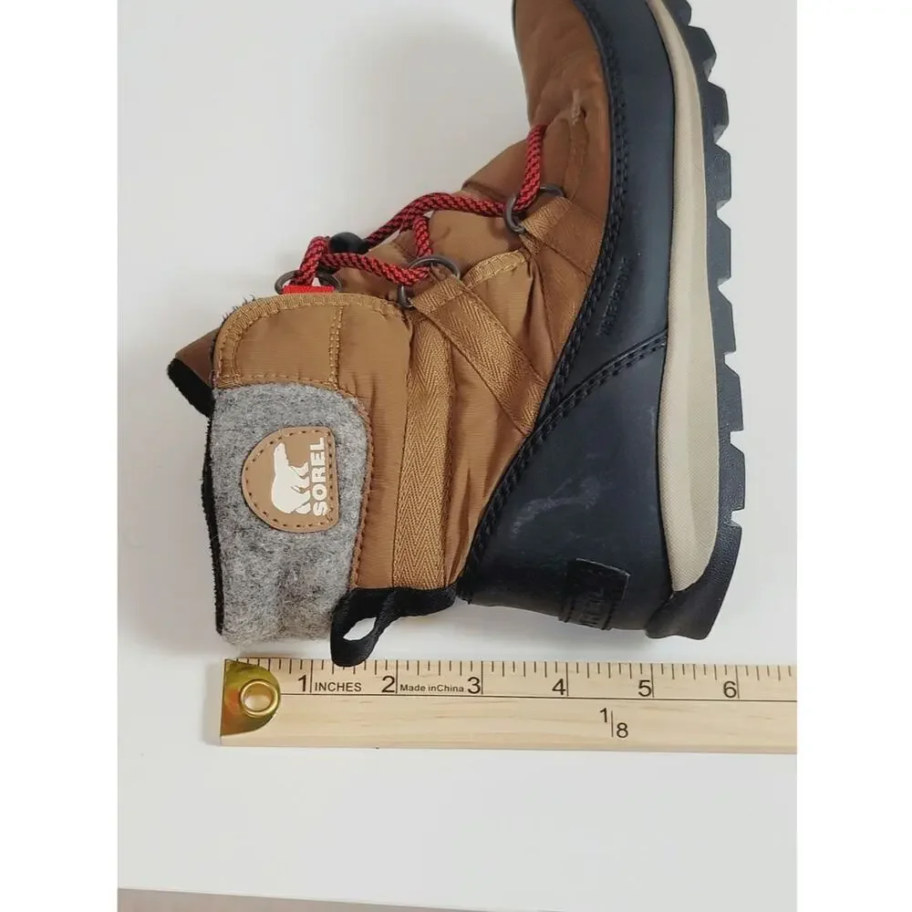 Sorel Whitney Insulated Waterproof Girls Boots in Tan, sz 3